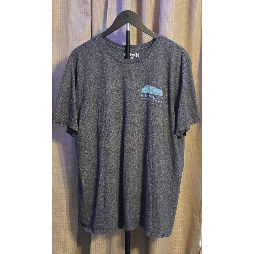 Hurley Short Sleeve Ocean Wave Graphic T-Shirt Men's Size‎ XL Gray Blue